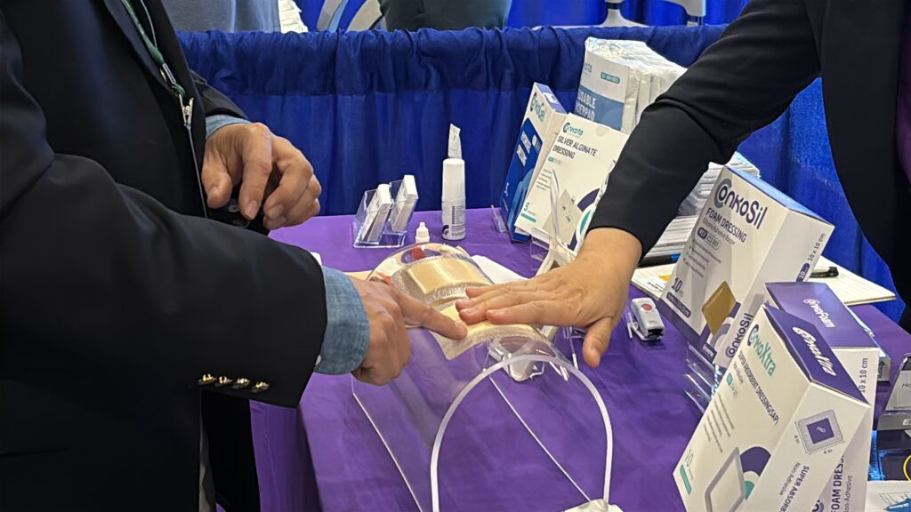 Demonstrating Conkote wound care solutions at SAWC Spring 2025