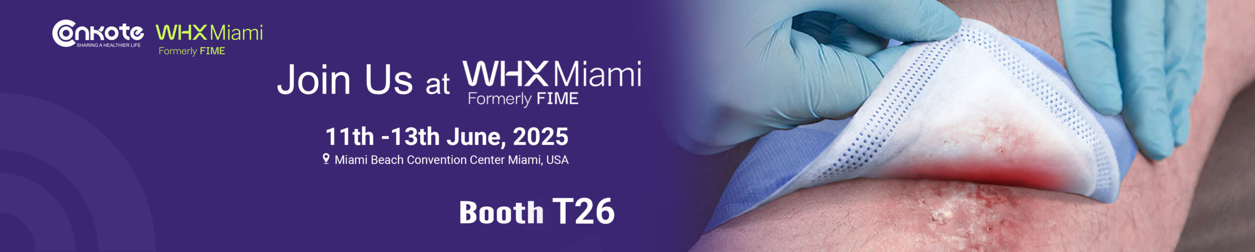 Official WHX Miami 2025 invitation from Conkote – Visit us at Booth T26