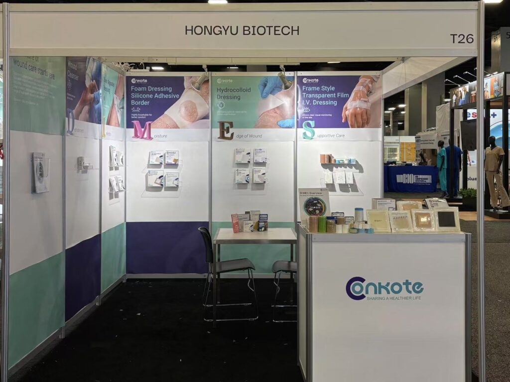 Conkote booth showcasing DIMES wound care solution at WHX Miami 2025