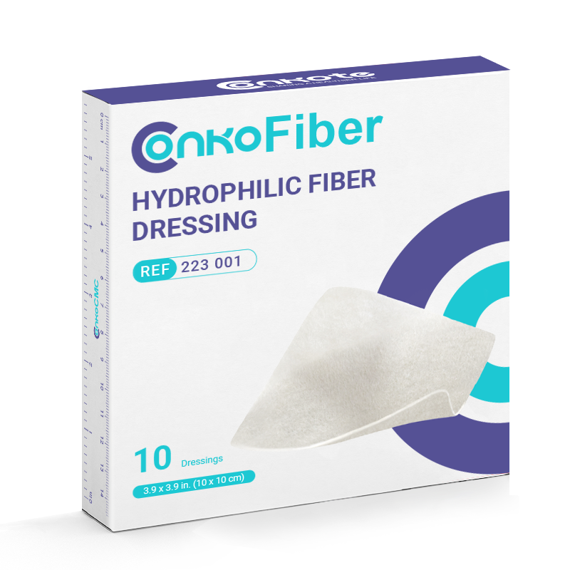 Hydrophilic Fiber Dressing packaging – high absorption wound dressing forming a soft gel