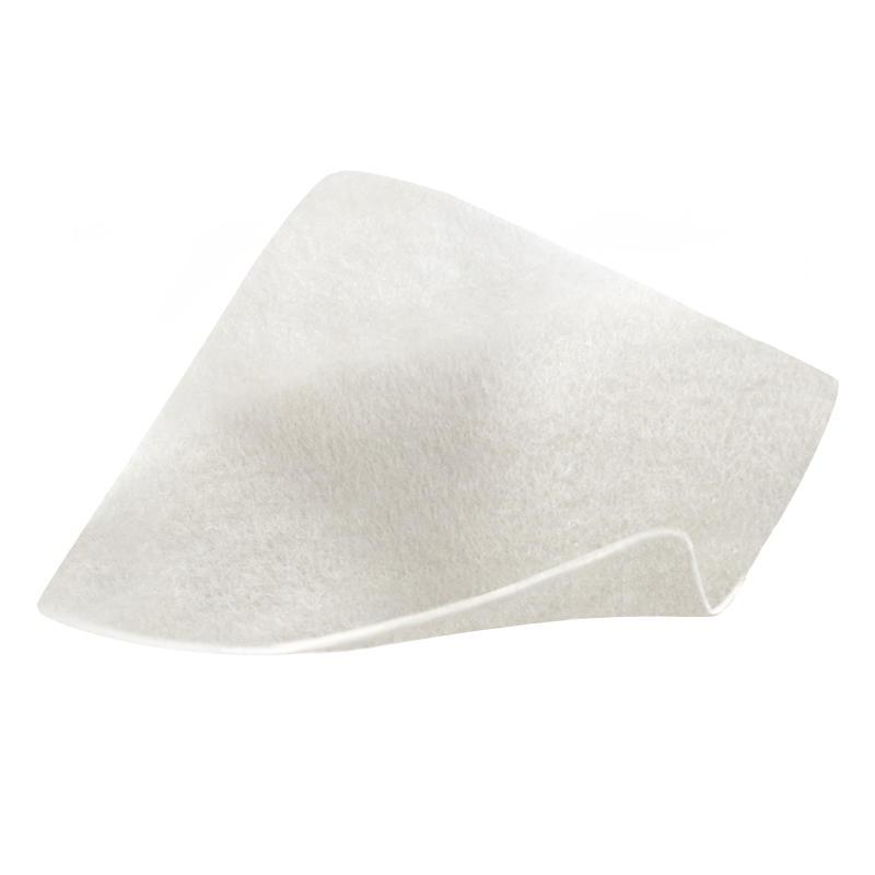 Hydrophilic Fiber Dressing laid flat to show its full shape and soft, absorbent structure