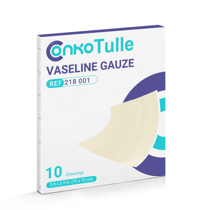 Packaging of Vaseline Gauze wound dressing for burns, cuts, and non-adherent wound care