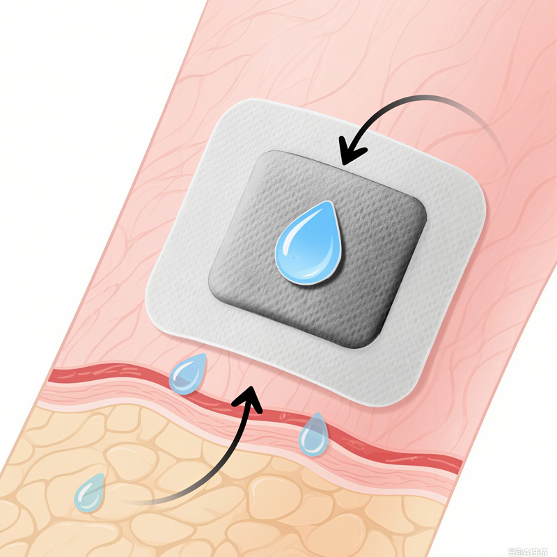 Dressing balancing exudate to maintain optimal wound hydration
