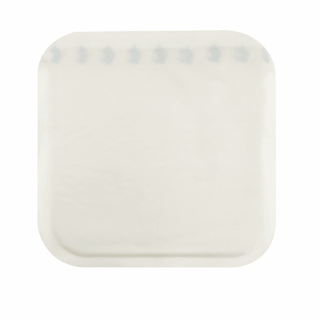Hydrocolloid Foam Dressing fully displayed on a clean, flat surface, showing its shape and thickness