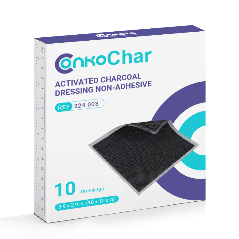 Packaging of Activated Charcoal Dressing Non-Adhesive for chronic wound care