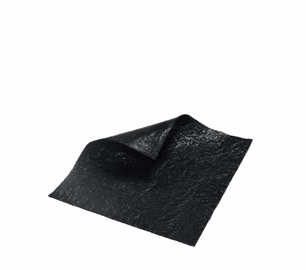 Full view of Activated Charcoal Hydrogel Dressing laid out, showing hydrogel layer and charcoal material