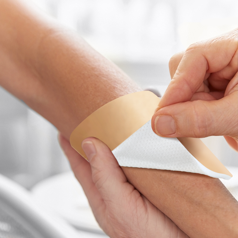 Soft and flexible silicone foam dressing adapting to body contours for maximum comfort