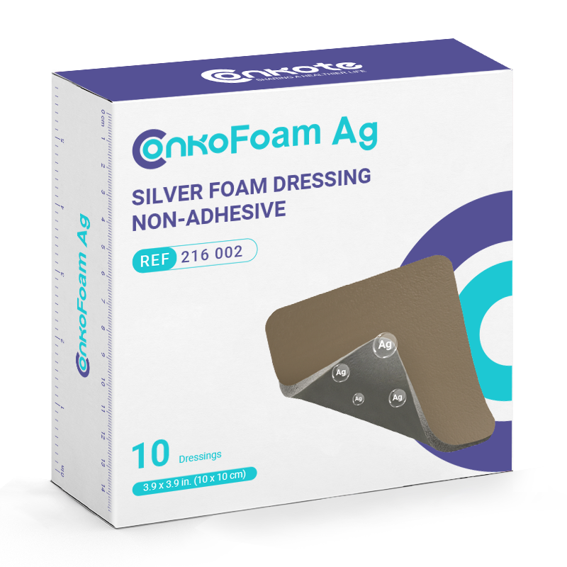 Silver Foam Dressing Non-Adhesive packaging – antimicrobial foam for wound care