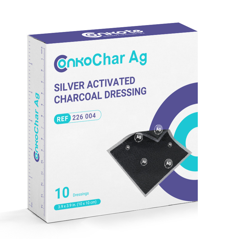 Packaging of Silver Activated Charcoal Dressing for chronic wound odor and infection control
