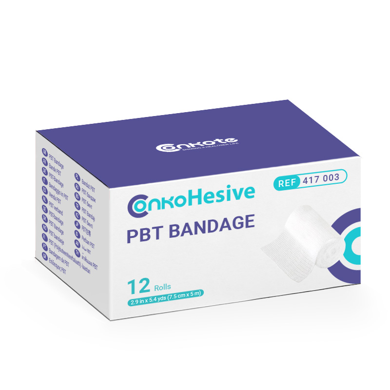 Packaging of PBT Bandage roll for secure wound dressing, mild compression, and injury support