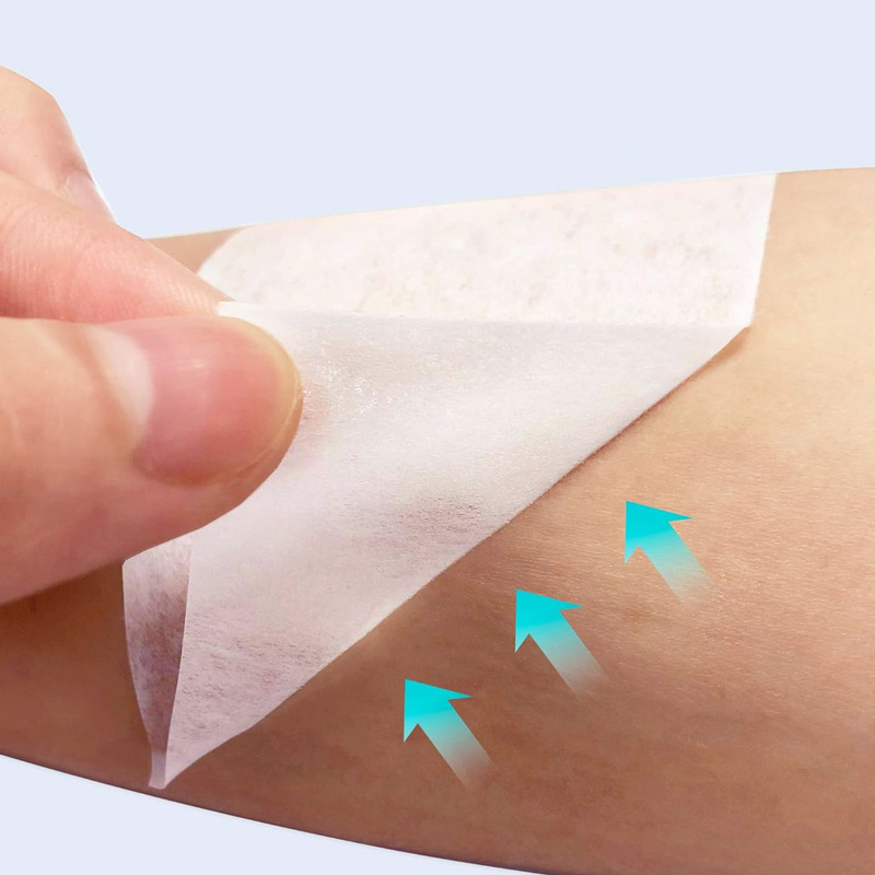 Paper Tape covering skin with air flow lines showing breathability