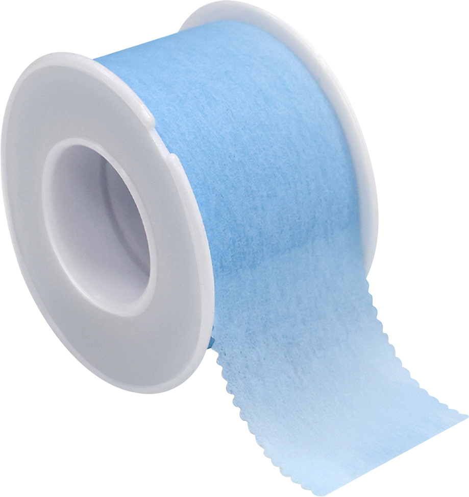 Full view of Kind Removal Silicone Tape roll with non-woven fabric and visible silicone adhesive layer