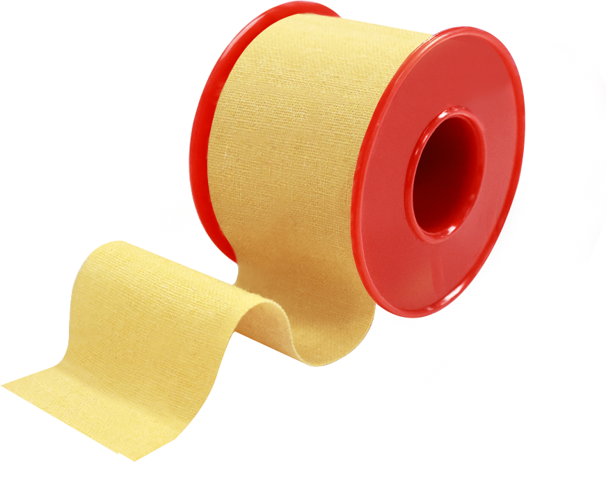 Full view of Zinc Oxide Tape roll showing sturdy cotton fabric and strong adhesive surface