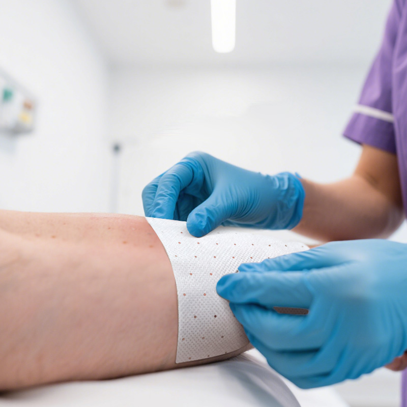 Close view of natural biocellulose fiber structure in dressing