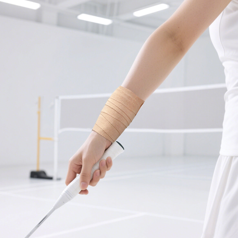 Kinesiology Tape applied on athlete’s shoulder showing stretch and lift effect