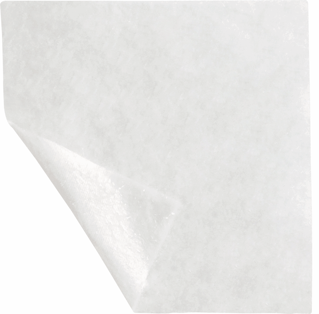 Full view of Collagen Dressing sheet laid flat, showing clean collagen matrix structure