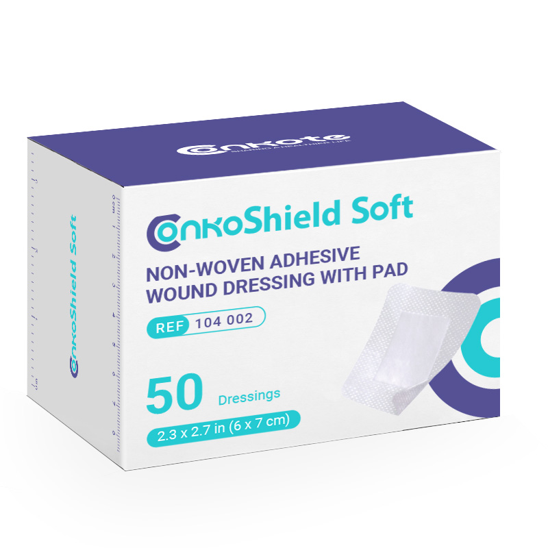 Non-woven adhesive wound dressing with absorbent pad for secure wound protection