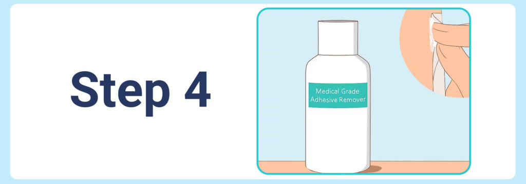 Using adhesive remover to take off stubborn medical tape