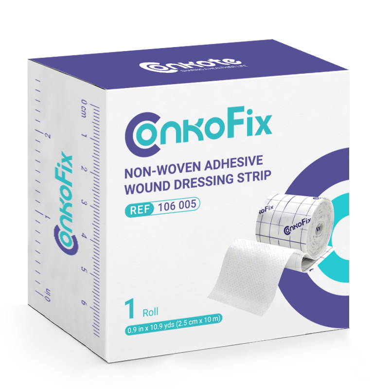 Non-woven adhesive wound dressing strip for secure and breathable wound protection