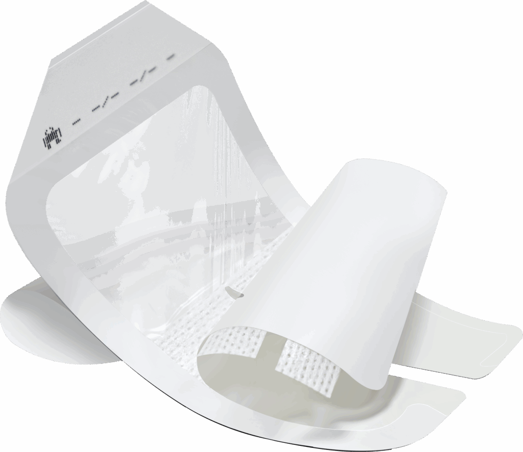 Conkote Reinforced I.V. Dressing applied on IV site showing transparent reinforced film for secure fixation