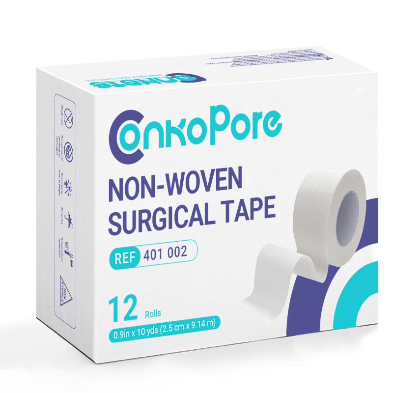 Non-woven surgical tape for gentle and secure fixation of dressings