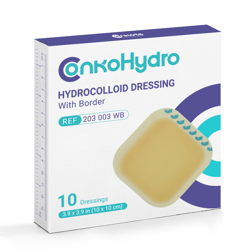 Hydrocolloid dressing with border for moist wound healing and gentle adhesion